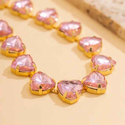 Sparkling Crystal Love Choker Necklace