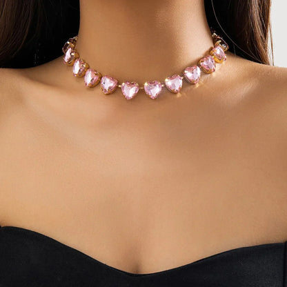 Sparkling Crystal Love Choker Necklace