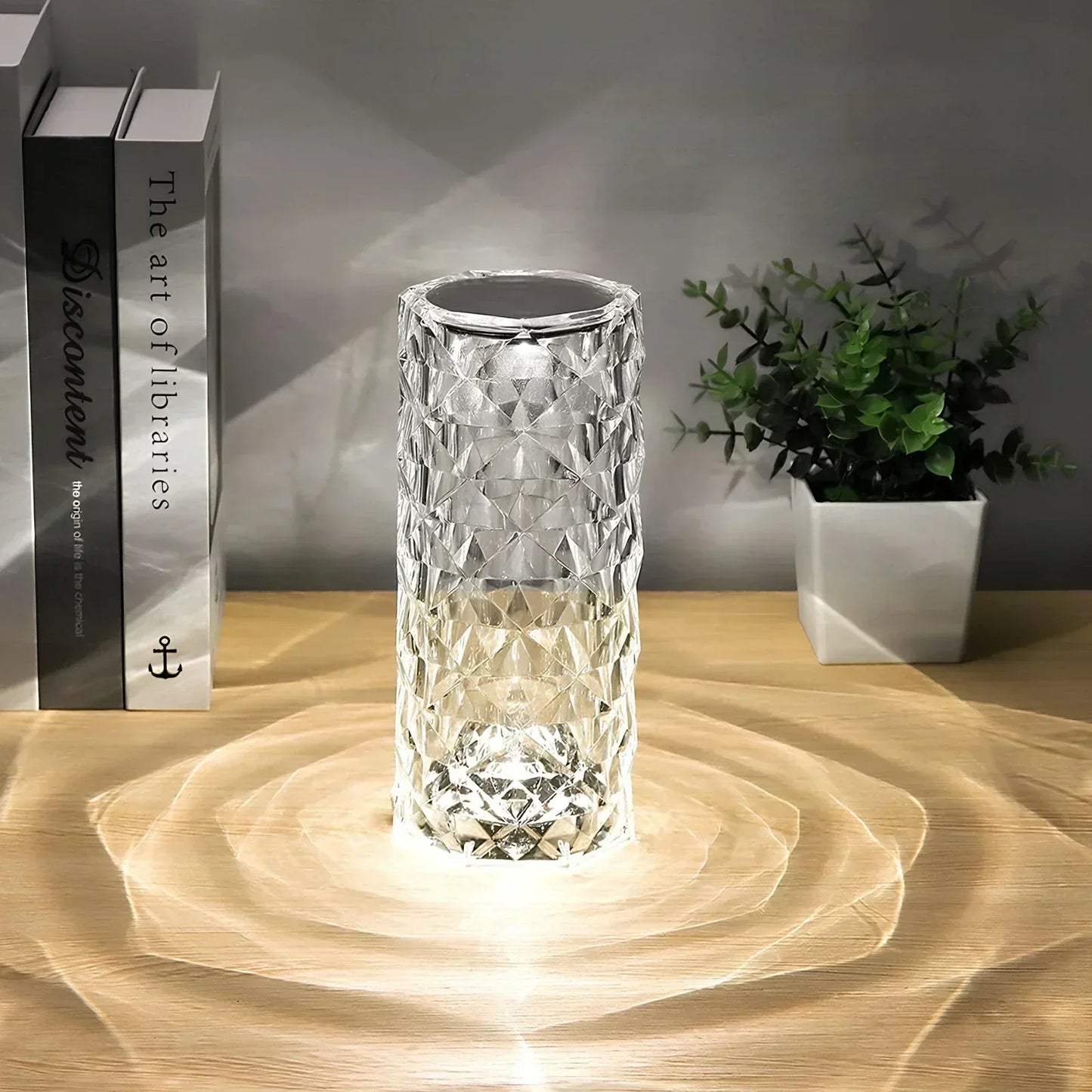 Stylish Glass Table Lamp with Dimmer Switch