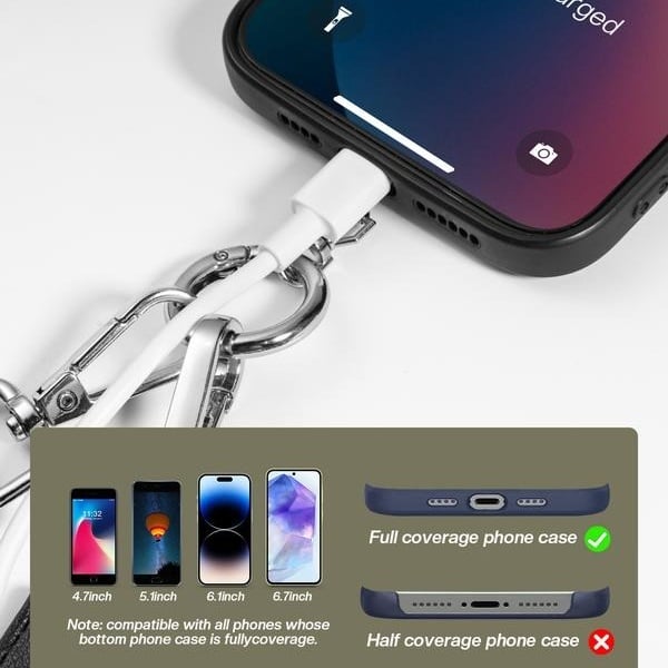 Detachable Phone Crossbody Strap with Card Holder