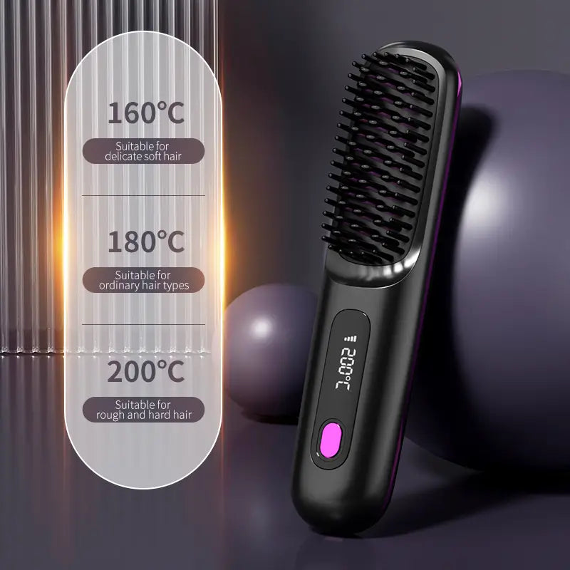 Compact Hair Straightening Brush