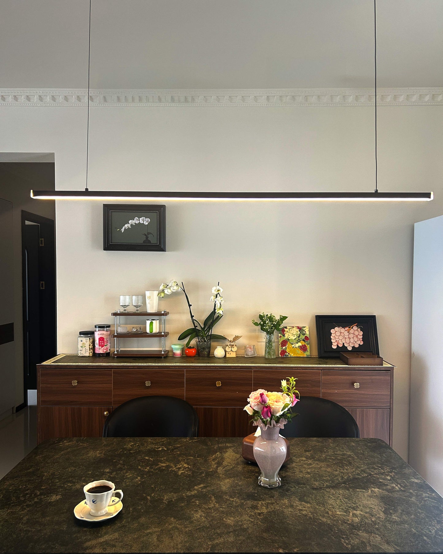 Sleek Metal Kitchen Island LED Pendant Light