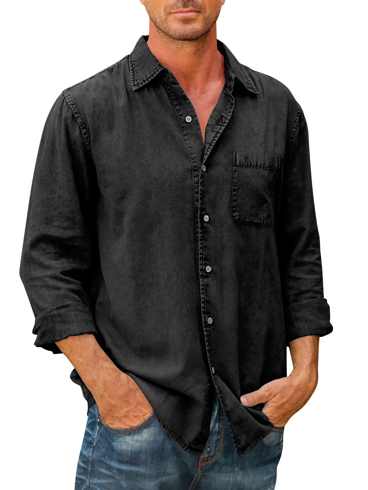 Classic Mens Long Sleeve Dress Shirt