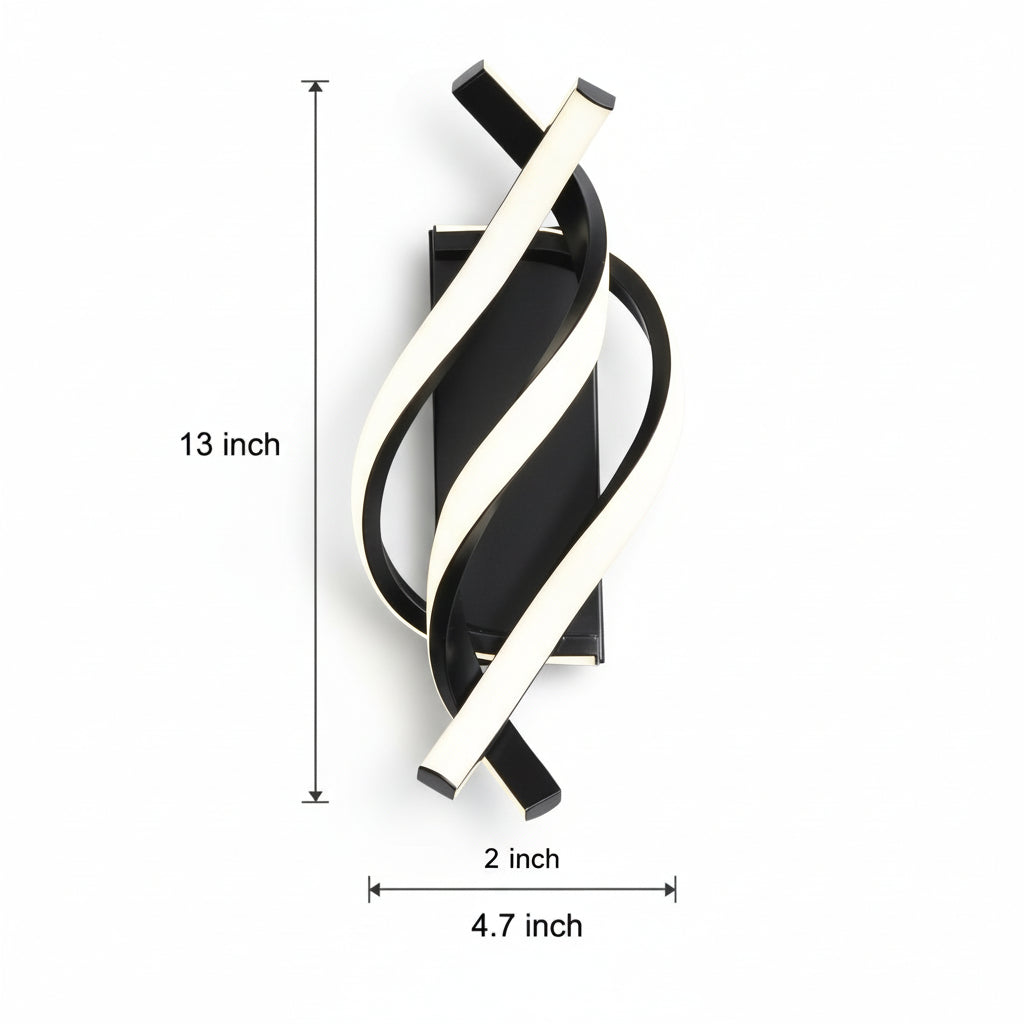 Modern Spiral LED Wall Light 3 Color Dimmer