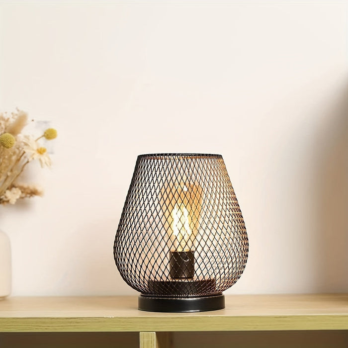Rustic Metal Table Lamp Set - Vintage Style Warm Lighting