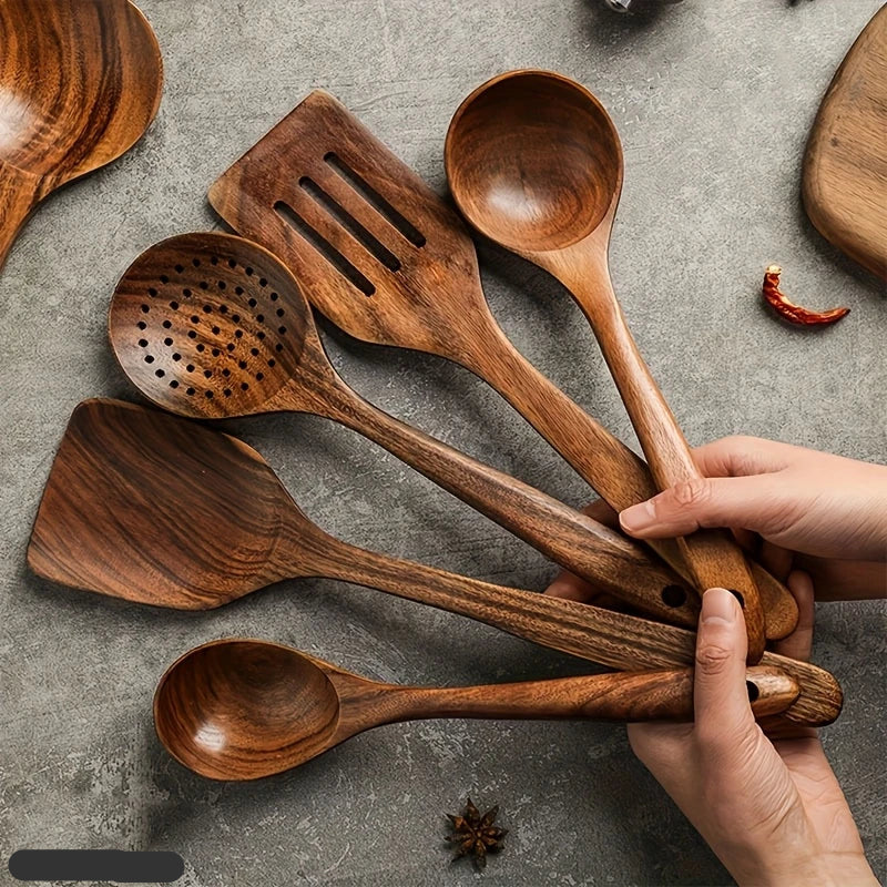 Solid Wood Cooking Utensil Set - Cofik