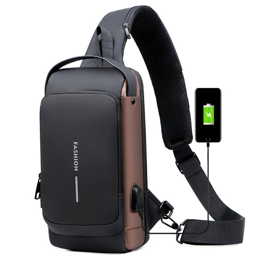 Waterproof Crossbody Bag with USB Charging Port - Cofik