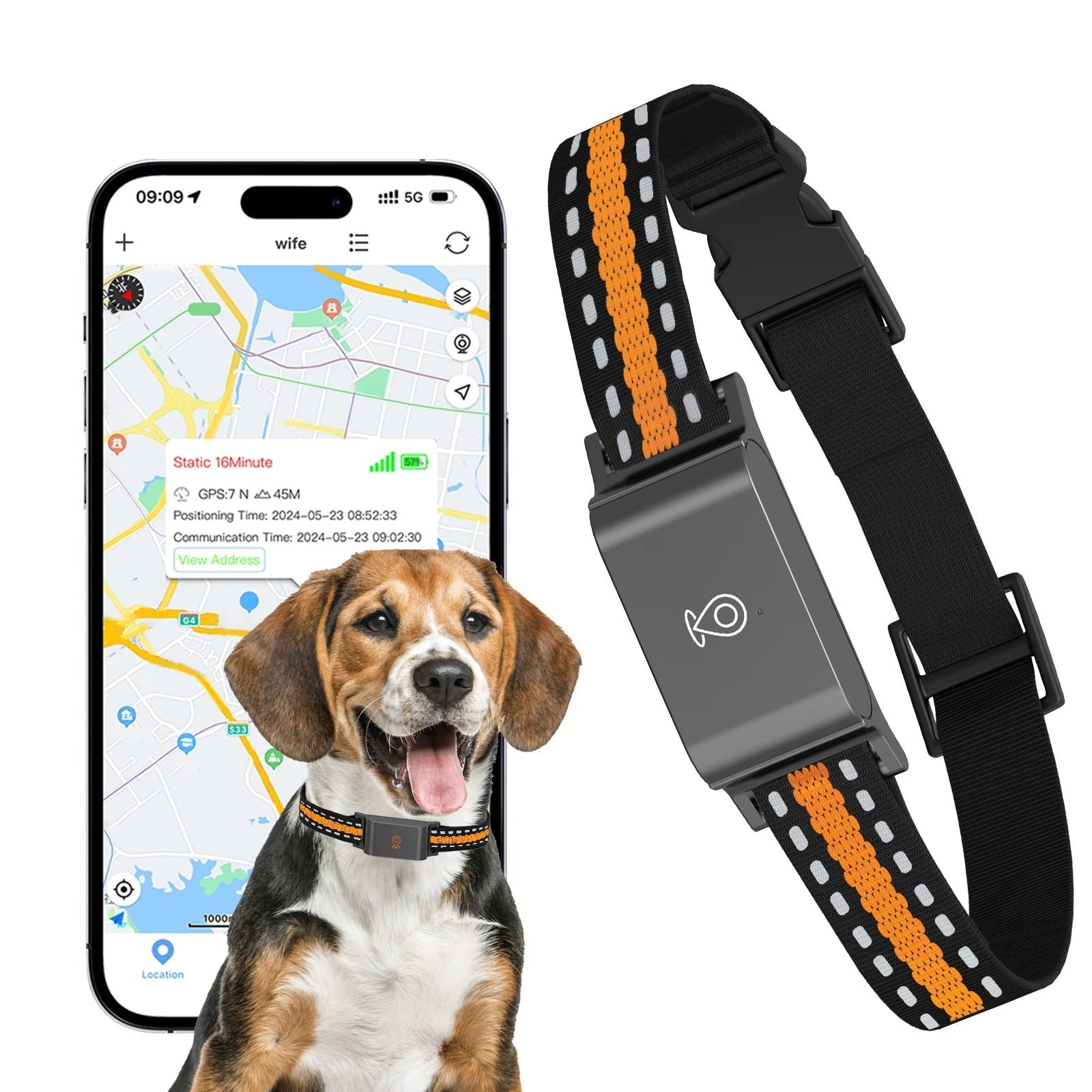 Pet GPS Tracker Collar - Real Time Location Finder - Cofik