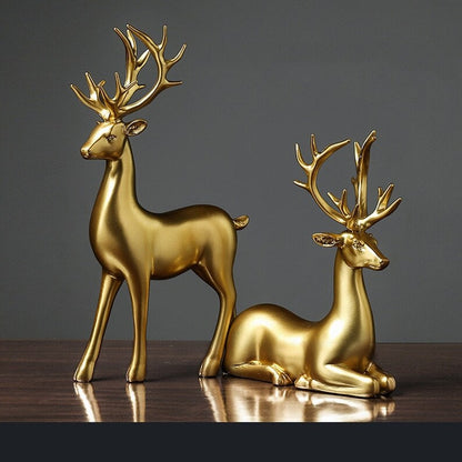 Lovely Pair Deer Ornament Figurines