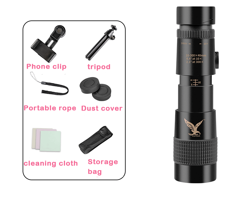 Powerful Night Vision Monocular Telescope 10-300X Zoom