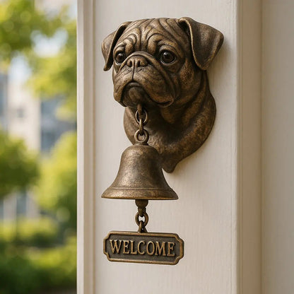 Classic Bronze Wall Bell with Dog Design