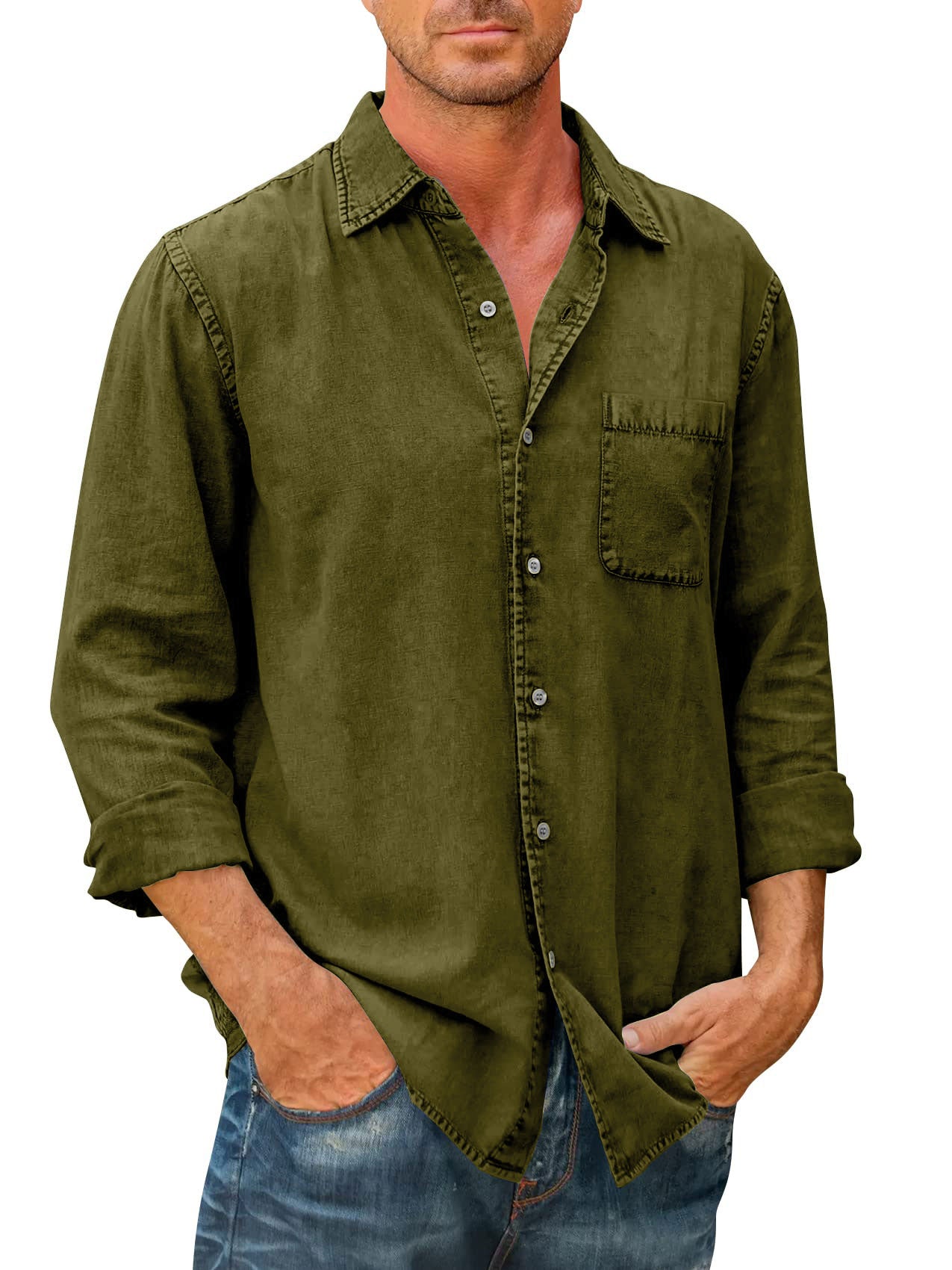 Classic Mens Long Sleeve Dress Shirt