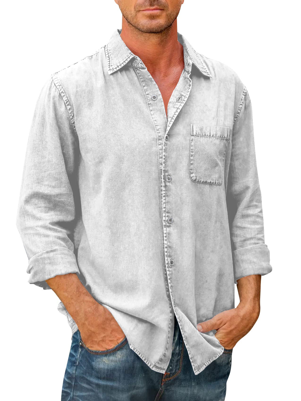 Classic Mens Long Sleeve Dress Shirt