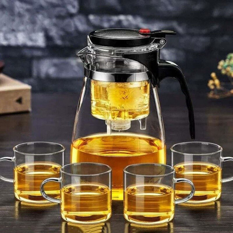 Durable Clear Glass Tea Infuser Teapot
