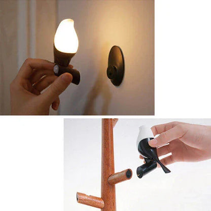 Smart Wood Table Lamp with Motion Sensor