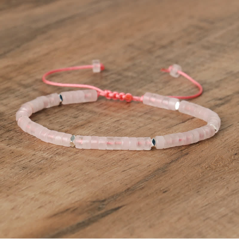 Bohemian Stone Beaded Bracelet with Natural Rollers