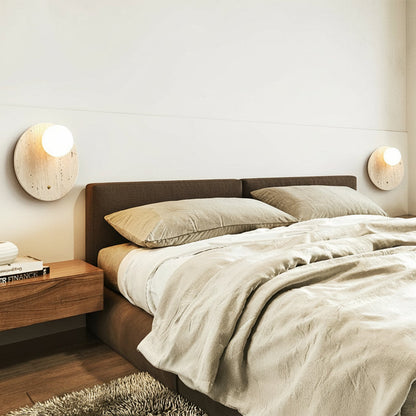 Natural Stone Wall Light - Yellow LED Sconce