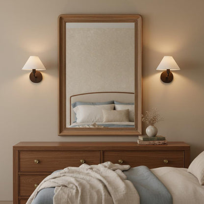 Modern Brass Linen Wall Light Fixture