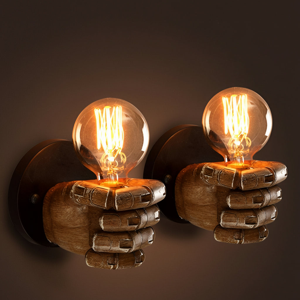Unique Metal Fist Wall Light