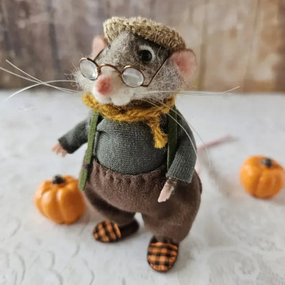 Felt Christmas Mouse Ornament Handmade Wool Decoration