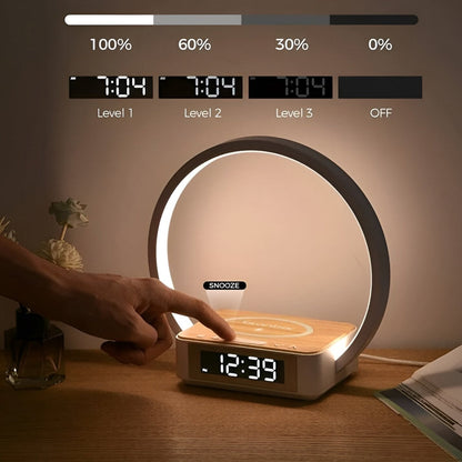 Smart LED Desk Lamp with Wireless Charging & Alarm