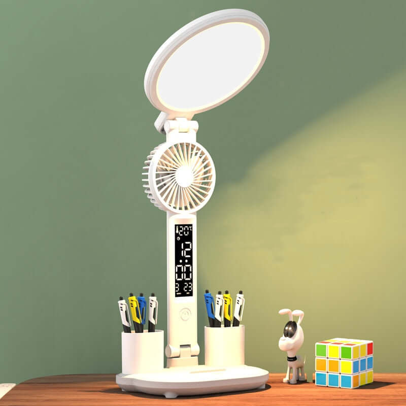 Compact LED Desk Lamp with USB Port and Dimmer