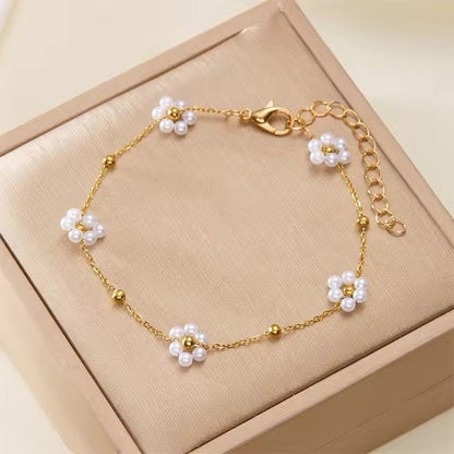Delicate Flower Necklace and Bracelet Set