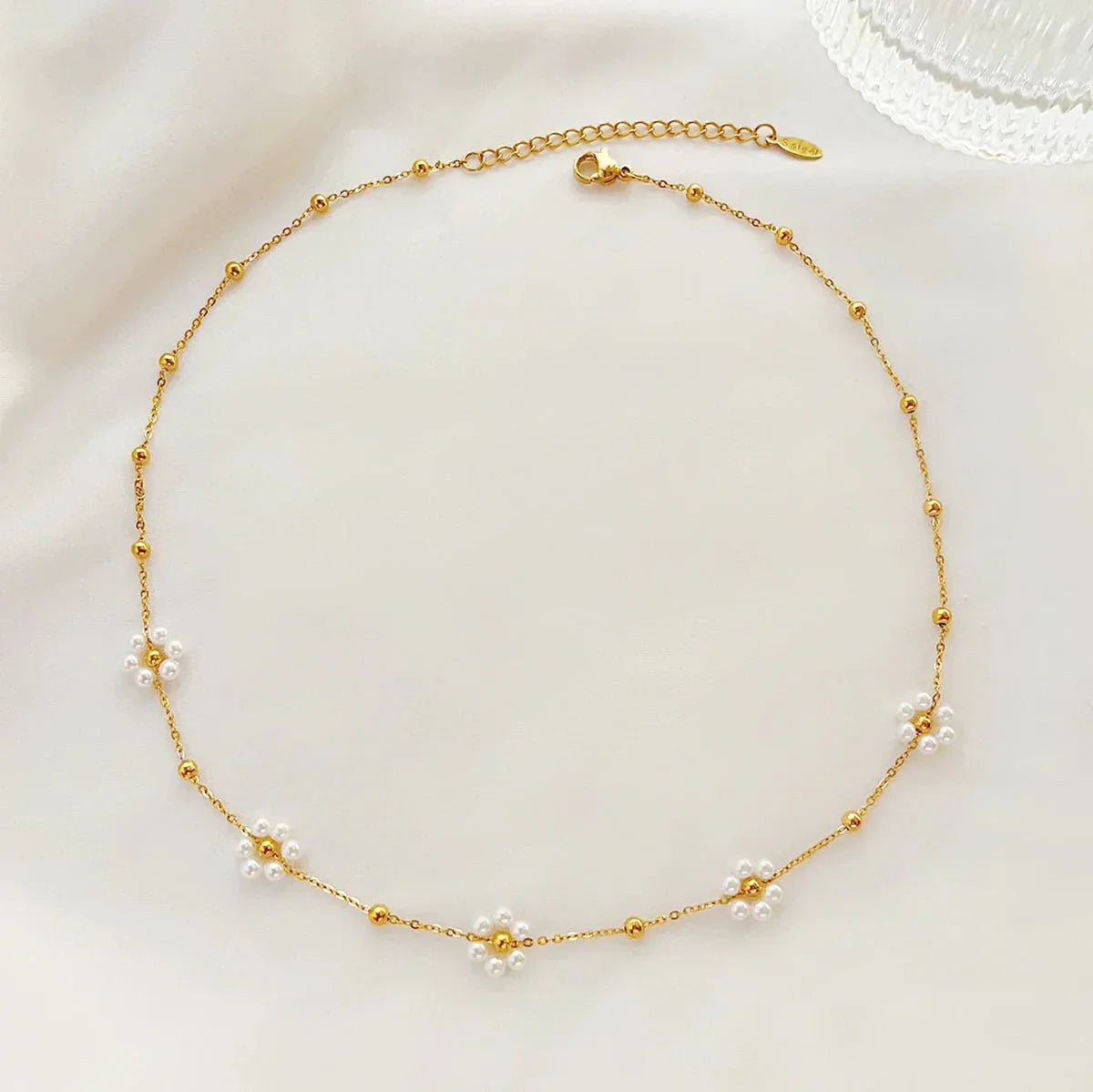 Delicate Flower Necklace and Bracelet Set