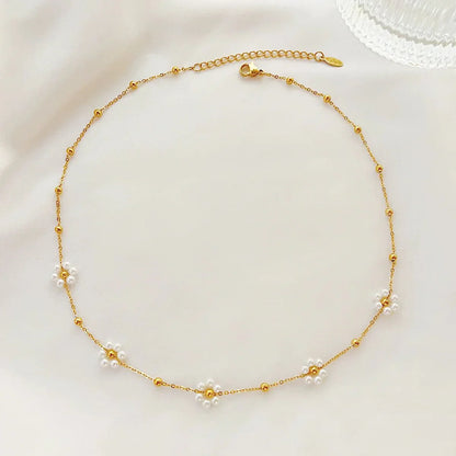 Delicate Flower Necklace and Bracelet Set
