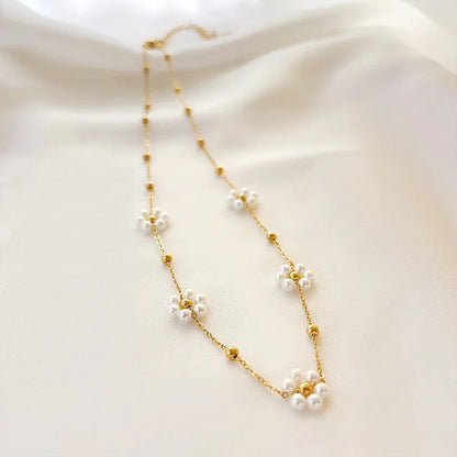 Delicate Flower Necklace and Bracelet Set