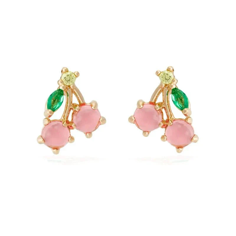Tiny Fresh Fruit Circle Drop Earrings