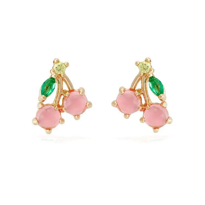 Tiny Fresh Fruit Circle Drop Earrings