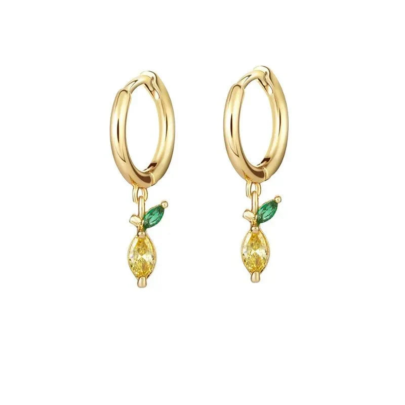 Tiny Fresh Fruit Circle Drop Earrings