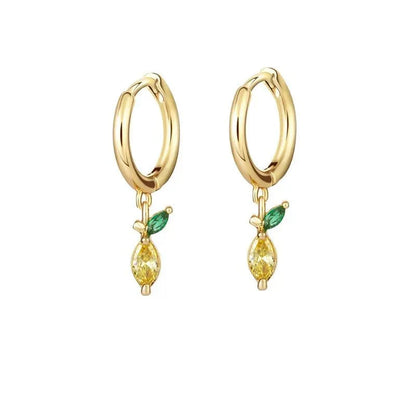 Tiny Fresh Fruit Circle Drop Earrings