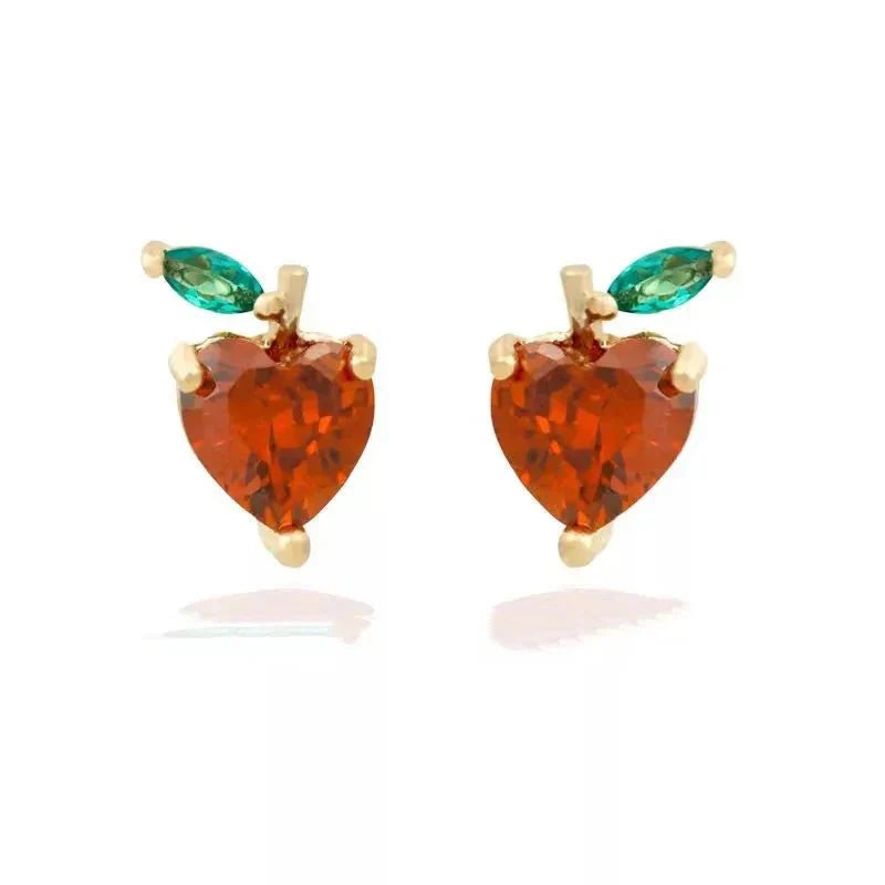 Tiny Fresh Fruit Circle Drop Earrings