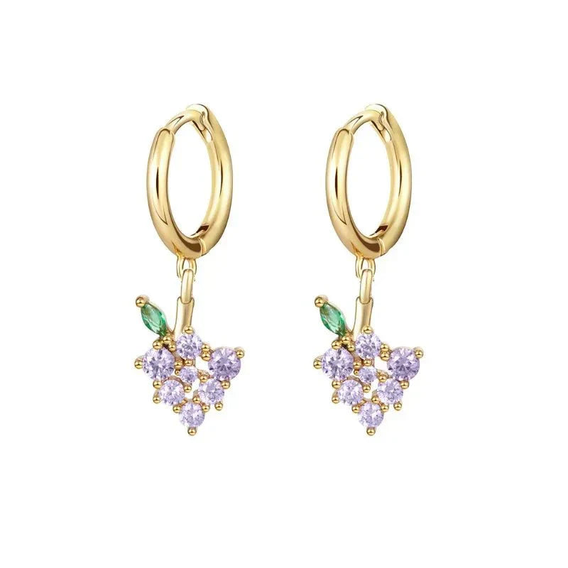 Tiny Fresh Fruit Circle Drop Earrings