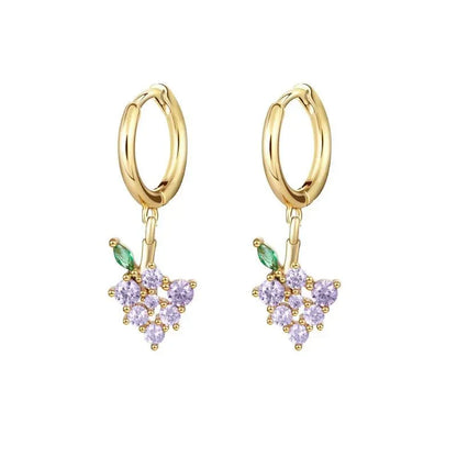 Tiny Fresh Fruit Circle Drop Earrings