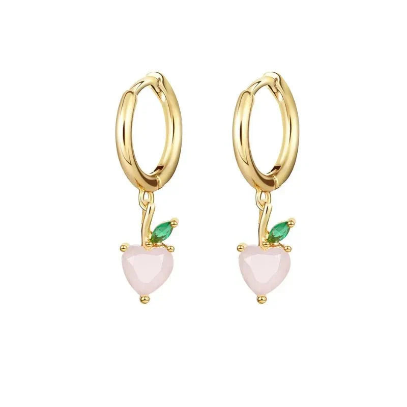 Tiny Fresh Fruit Circle Drop Earrings