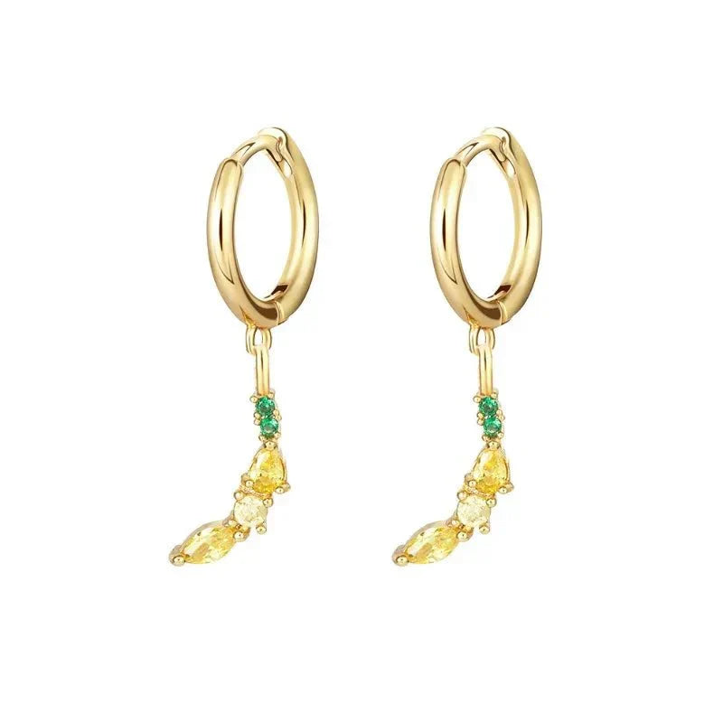 Tiny Fresh Fruit Circle Drop Earrings