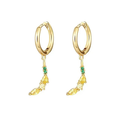 Tiny Fresh Fruit Circle Drop Earrings