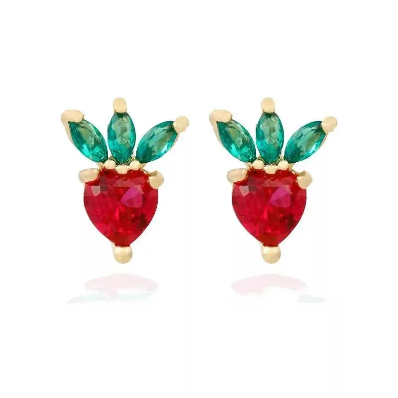 Tiny Fresh Fruit Circle Drop Earrings