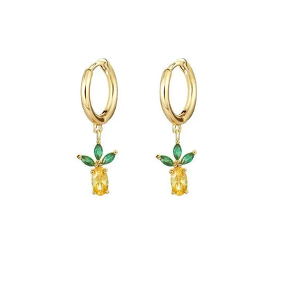 Tiny Fresh Fruit Circle Drop Earrings