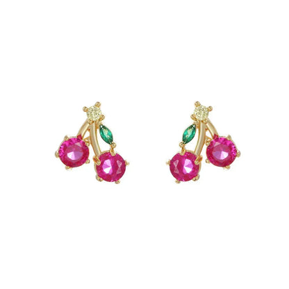 Tiny Fresh Fruit Circle Drop Earrings