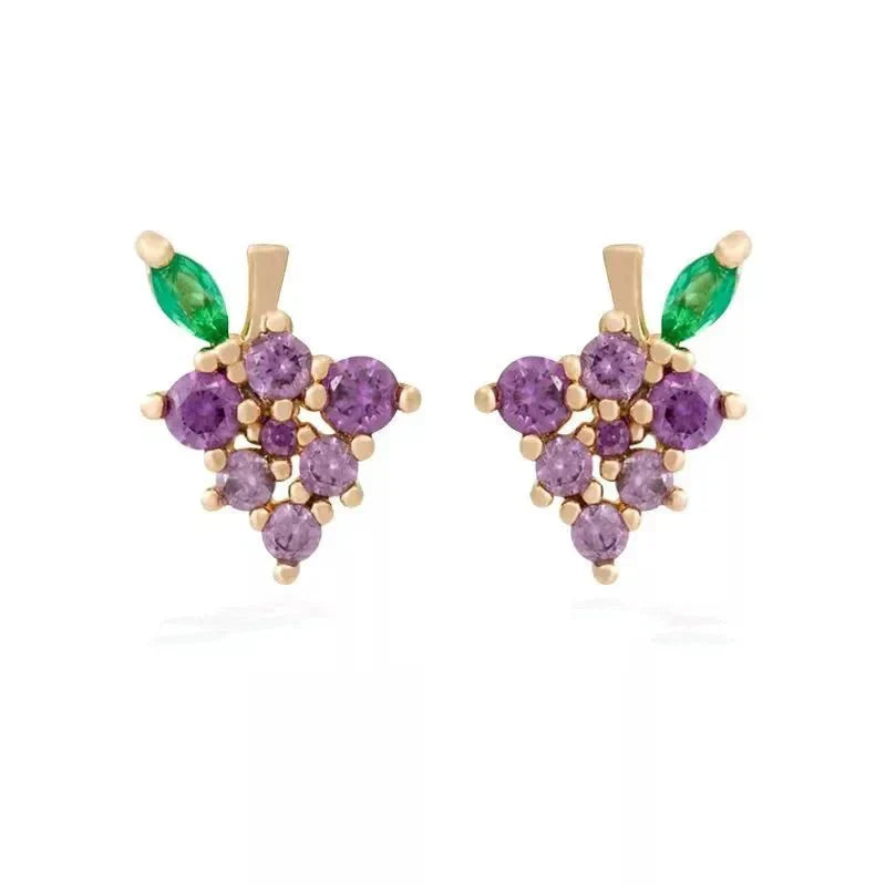 Tiny Fresh Fruit Circle Drop Earrings