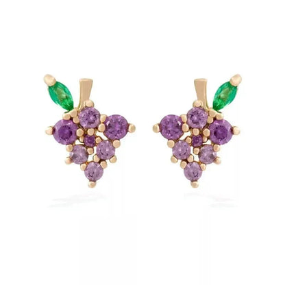 Tiny Fresh Fruit Circle Drop Earrings