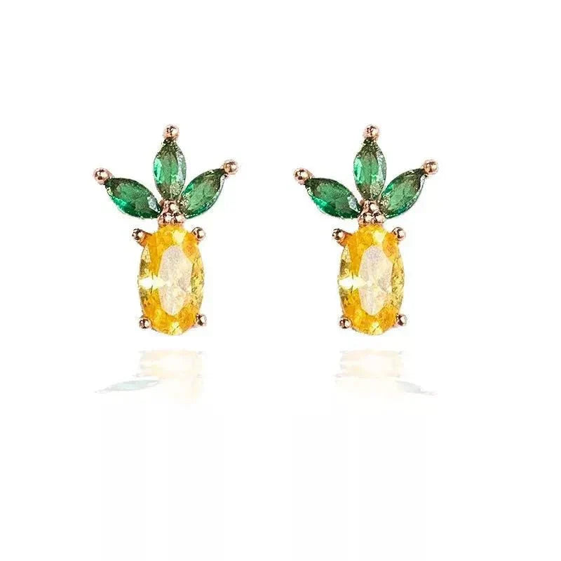 Tiny Fresh Fruit Circle Drop Earrings