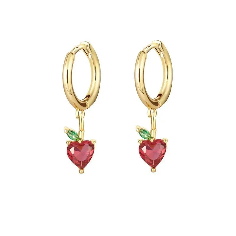 Tiny Fresh Fruit Circle Drop Earrings