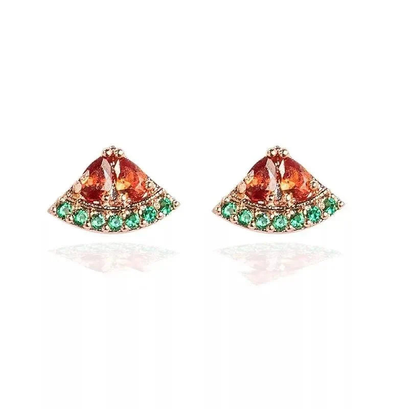 Tiny Fresh Fruit Circle Drop Earrings