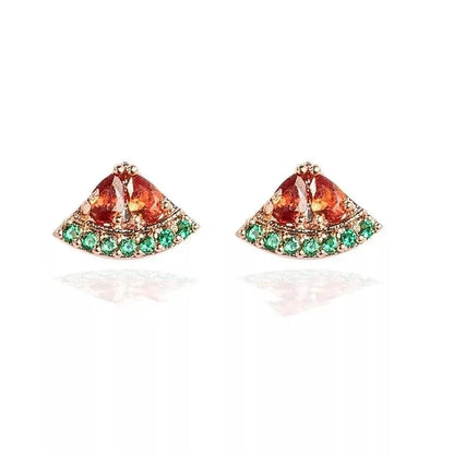Tiny Fresh Fruit Circle Drop Earrings