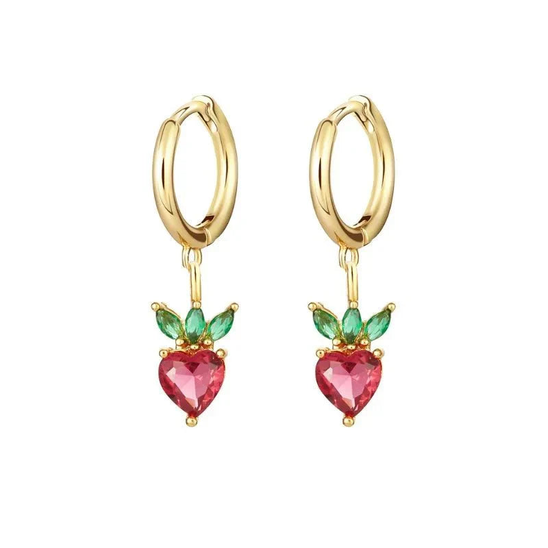 Tiny Fresh Fruit Circle Drop Earrings